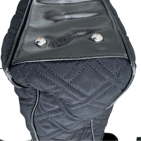 Vera Bradley Black Quilted Zippered Rectangular Bag / Commuter Tote /  Purse - Picture 16 of 16